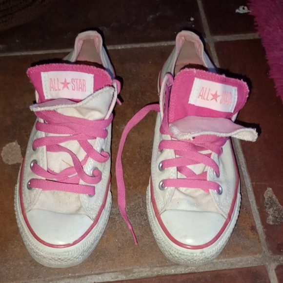 Converse Women's Sneakers - Pink and White - Picture 1 of 7